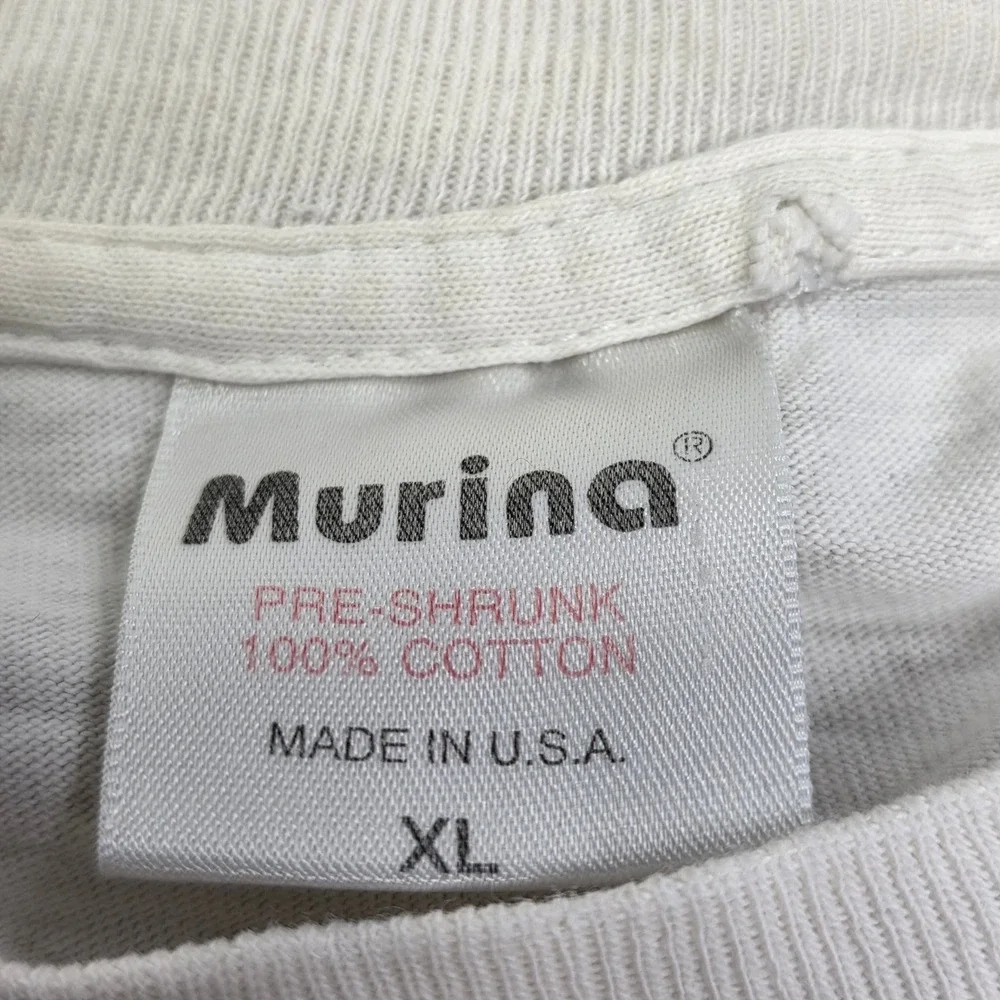 Vintage Avalanche Blue‎ Peppermint Schnapps Shirt Murina XL White Single Stitch